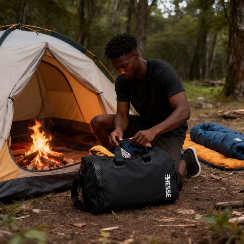 👨‍👩‍👧‍👦🚗💦Black HESSE Large-Capacity Outdoor Travel Duffle Bag👇