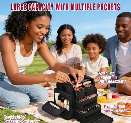 💼💗Large-Capacity Multifunctional Travel Makeup Bag 💄✨ Perfect for African Adventures🔥