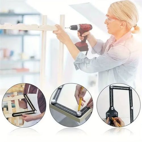 6-Sided Foldable Multi Angle Measuring Ruler