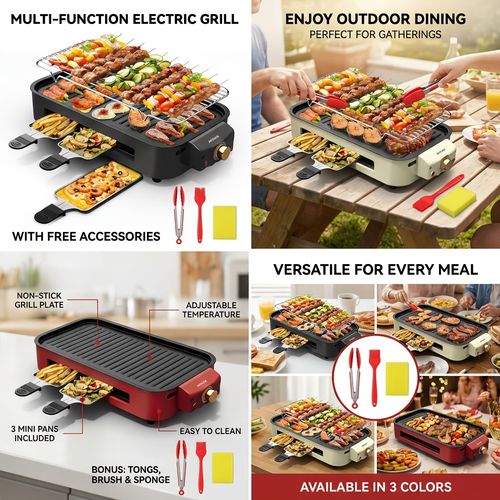Multi-Functional Electric Indoor Grill & Baking Pan – Perfect for African Home Cooking
