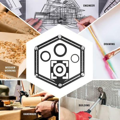 6-Sided Foldable Multi Angle Measuring Ruler