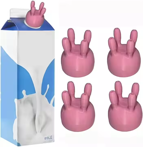 Hot Sale Milk Cup Cover 2025 New 3D Printed Cow Udder Milk Carton Cap Funny Pouring Bottle Plastic Cap