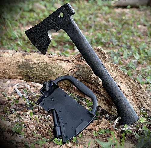 Custom Camping Hand Tool Multitool Multifunctional Hammer axe with Saw Knife Lighter Survival Whistle