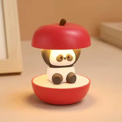 Modern Christmas Gift Apple Lights Decoration Usb Rechargeable Night Lamp Kids Cute Led Panda Lamp Night Lights for Bedroom