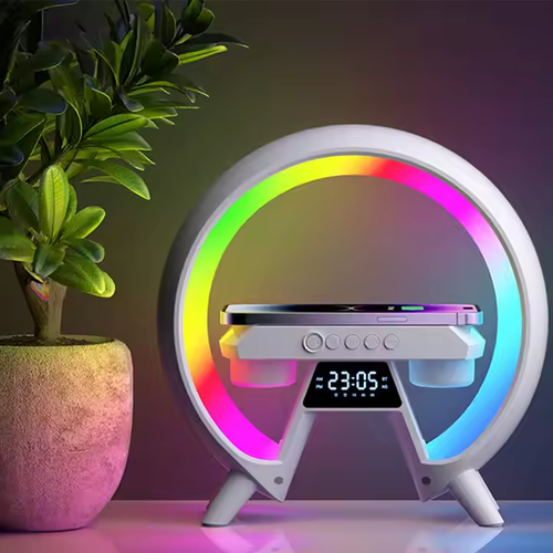 New Big G Smart Bt Music Speaker Multi-Function Wireless Charger ABS Rechargeable Creative Smart Home Bedroom LED Night Light