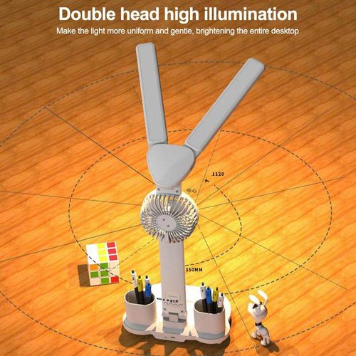 Multi-function Collapsible USB Small Dimmable Eye protection LED Night Light with Fan Pen Container for Students