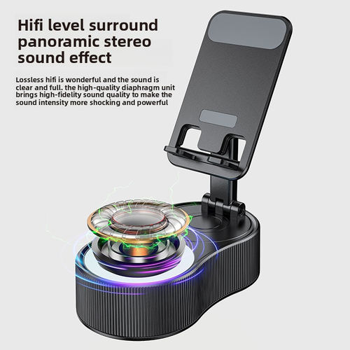 Mobile phone stand, Bluetooth speaker, power bank, all-in-one high-end appearance music box with RGB dazzling lights for desktop audio system