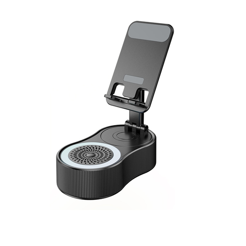 Mobile phone stand, Bluetooth speaker, power bank, all-in-one high-end appearance music box with RGB dazzling lights for desktop audio system
