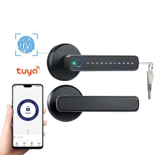 Electronic Password Security Fingerprint Smart Door Lock With One Handle