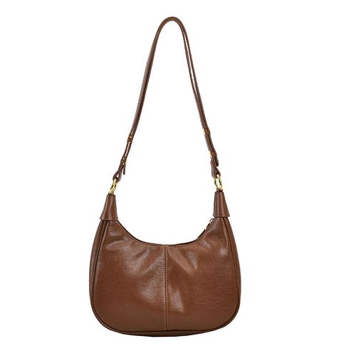 2025 New Style Trendy and Versatile Underarm Bag Oil Wax Leather Trend Single Shoulder Crossbody Bag Women's Bag