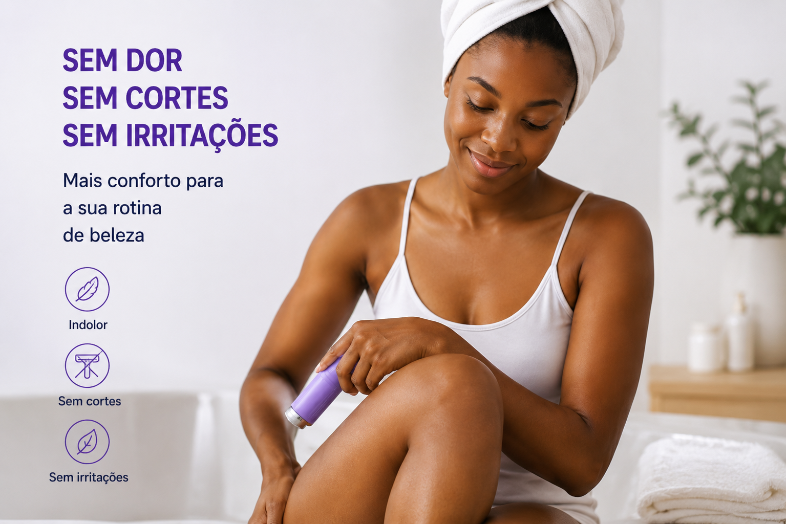 Depilador elétrico portátil para mulher