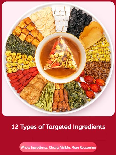 Mood-Lifting Tea-Soothing Liver and Relieving Depression Tea with Ginseng and Rose