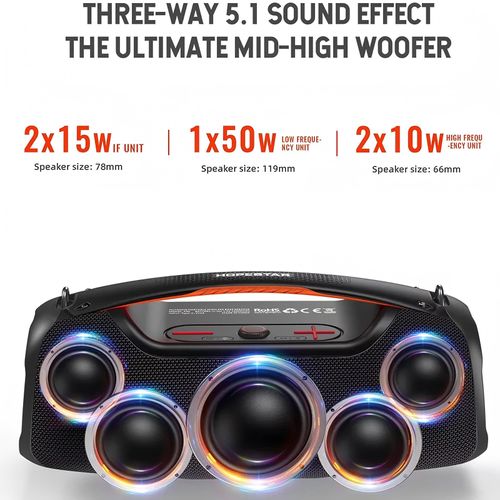 Hopestar A60 100W High Power Portable Bluetooth Speaker Outdoor Heavy Bass Subwoofer for Gaming Parties