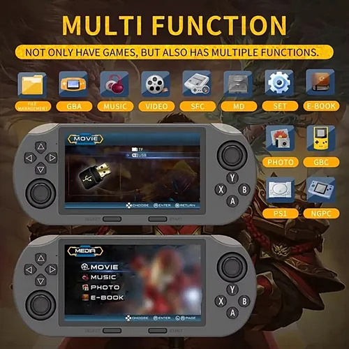 SF3000 Retro Games Console 4.5 Inch IPS Screen Support Multiple Simulators Game Portable Handheld Game Console