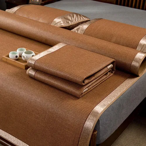 Pure Bamboo Fiber Bed Sheets Home Bed Linen Mat Three-Piece Set Heat Cooling Bamboo Mat