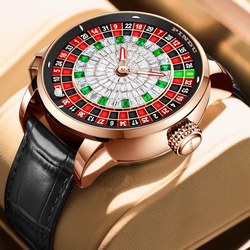 Pindu Roulette Watch Gambling Wheel Rotating Men's Mechanical NH35 Watch