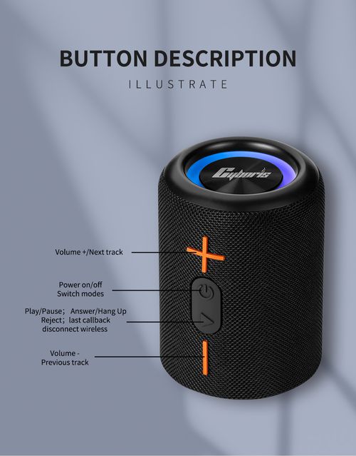Cyboris S10 Detachable Portable Bluetooth Waterproof Speaker