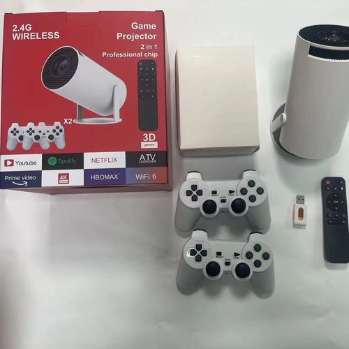 New HY300 Gaming Projector 4K 64GB 10000 Gaming Android 11 Wifi Video Game Console