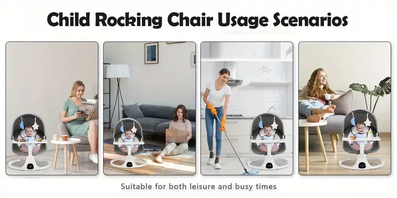 Portable 5-speed joystick, baby smart electric cradle with music, remote control, and touch screen