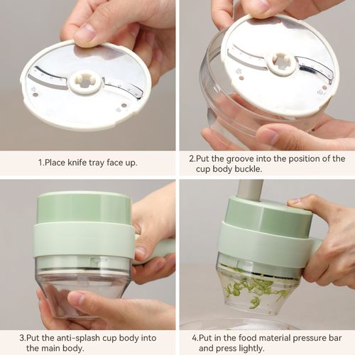Mini electric vegetable slicer, meat chopper, garlic chopper