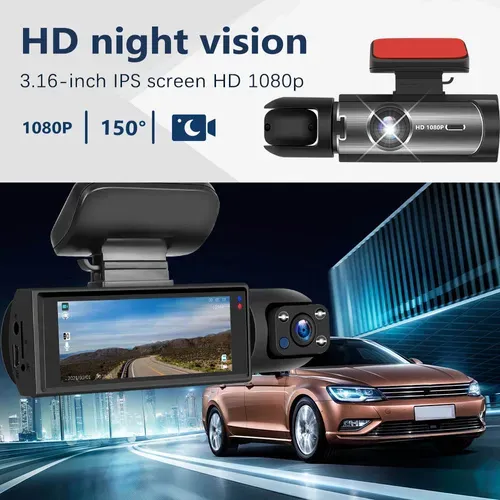 Podofo 3.16-inch Dual Lens Dash Cam HD 1080P