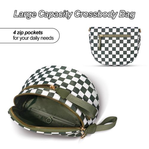 2025 Fashion Large Capacity Grid Strap Bag Crossbody Bag