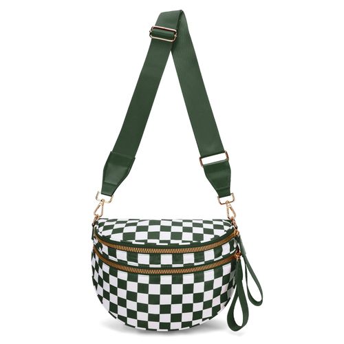 2025 Fashion Large Capacity Grid Strap Bag Crossbody Bag