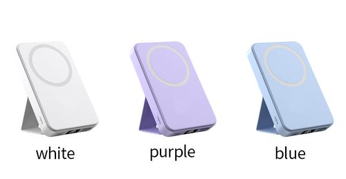 Small wireless magnetic power bank with a 10,000mAh capacity and a stand