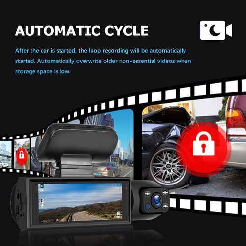 Podofo 3.16-inch Dual Lens Dash Cam HD 1080P