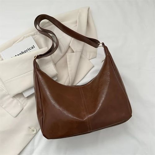 2025 new Hobo crossbody bag women's leather handbag leather casual bag