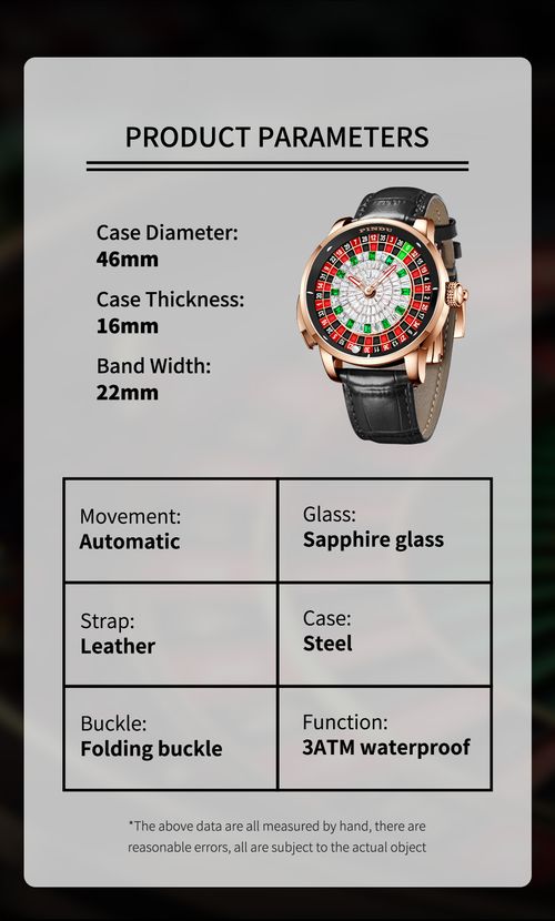 Pindu Roulette Watch Gambling Wheel Rotating Men's Mechanical NH35 Watch