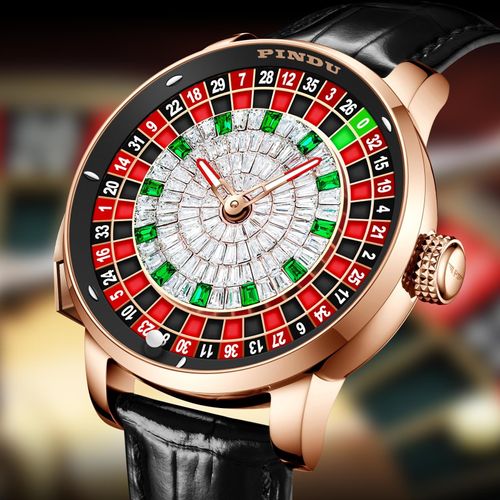 Pindu Roulette Watch Gambling Wheel Rotating Men's Mechanical NH35 Watch