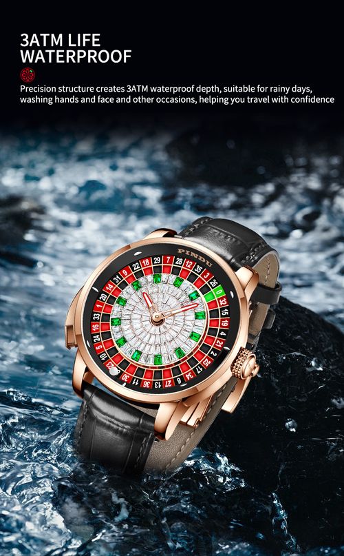 Pindu Roulette Watch Gambling Wheel Rotating Men's Mechanical NH35 Watch