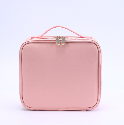 Home and travel makeup bags with LED fill lights and adjustable dividers