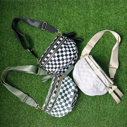 2025 Fashion Large Capacity Grid Strap Bag Crossbody Bag