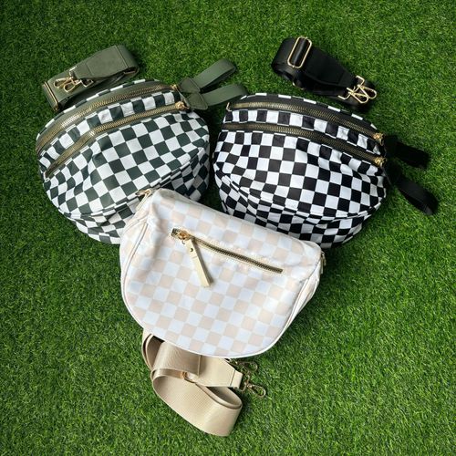 2025 Fashion Large Capacity Grid Strap Bag Crossbody Bag