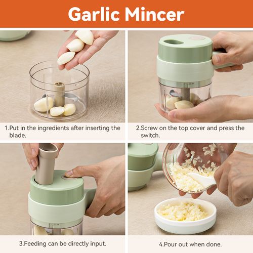 Mini electric vegetable slicer, meat chopper, garlic chopper