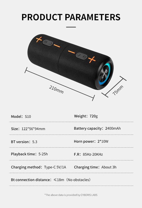 Cyboris S10 Detachable Portable Bluetooth Waterproof Speaker