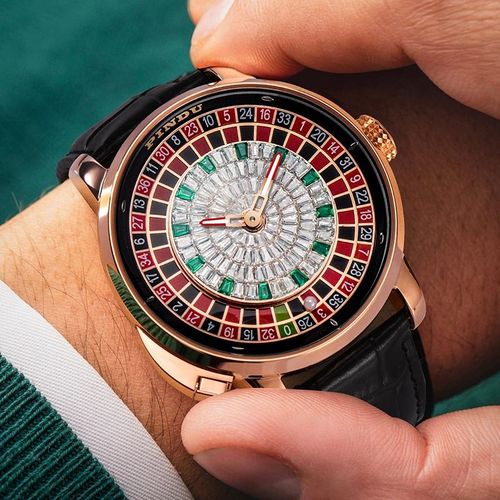 Pindu Roulette Watch Gambling Wheel Rotating Men's Mechanical NH35 Watch