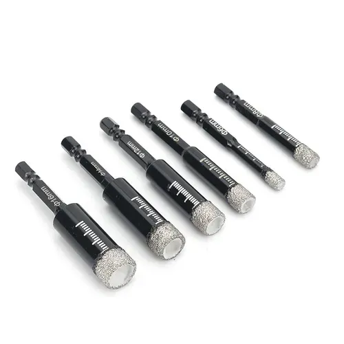 6-16mm Hex Shank Cobalt Diamond Dry Drill Bit, No. 406 Steel Sand Drill Bit, Center Marble Cutter (Two Sets 6-16mm Hole Opener Kit)