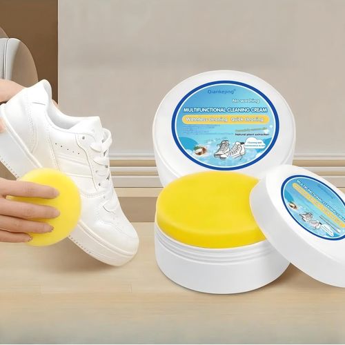 (Buy 1 get 1 free) Multi-Purpose Cleansing & Stain Remover - White Shoe Cleaner with Sponge, Multi-Purpose Cleansing Cream for Footwear, Comfort, and Bedroom Use