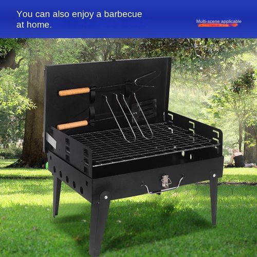 Portable High Quality Folding Steel Metal BBQ Grill Outdoor Home Use Charcoal Stove for Camping & Meat Iron Cooking