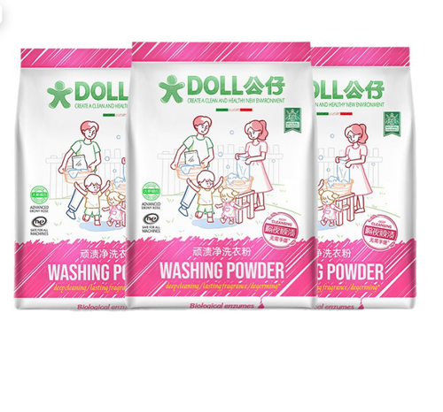 Hot Sell DOLL Brand Washing Powder for Apparel-Portable 850g Removes Stains Sterilizes Lasting Fresh Fragrance