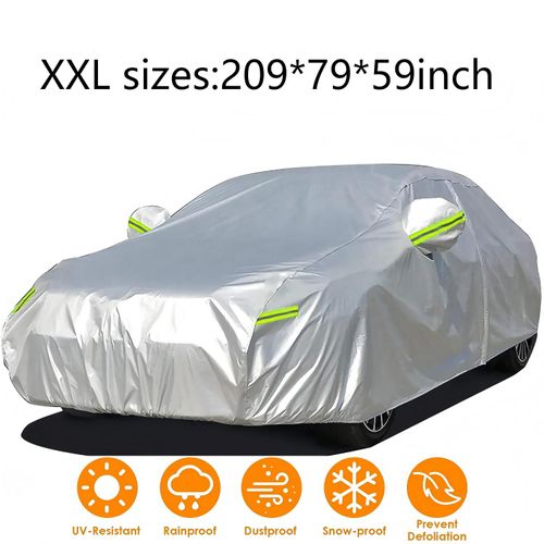 Universal Sedan full car cover, All-Weather Reflective Car Cover with reflective strip, outdoor rainproof, snowproof, dustproof,waterproof