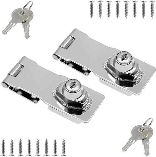 Modern Two-in-One Office Furniture Lock Open-Free Cabinet Door and Drawer Lock with Buckle Plate Wardrobe and Desk Lock Plate