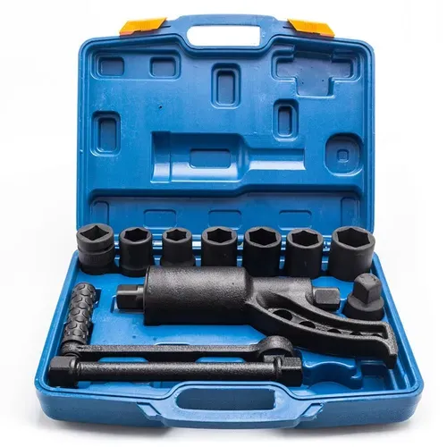 Heavy Duty Torque Multiplier Wrench Set - 1:64 Torque Wrench Set 11PCS Labor Saving Torque Multiplier Wrench Lug Nut Remover Lug Nut Wrench Set 1'' Drive 4800 NM with 8PCS CR-V Sockets Set (24-38MM)