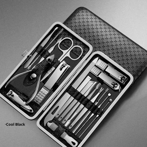 New Stainless Steel Beauty Nail Clipper 19-Piece Set with Oblique Design for Foot and Ear Care