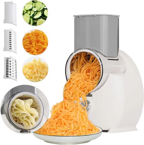 Electric Cheese Grater for Block Cheese,2025 Upgrade Electric Grater for Home Kitchen Use,3 Changeable Blades Salad Shooter Electric Slicer Shredder for Vegetable Fruit Nuts