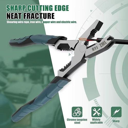 ZML 6-in-1 Multi-Function Wire Stripper Pliers CR-V Steel Construction Powerful Cutting Diagonal Cutters for Wire Electrical Cables Special Tools Wirecutters Wirepliers Sharp Cutting Edge Neat Fracture.