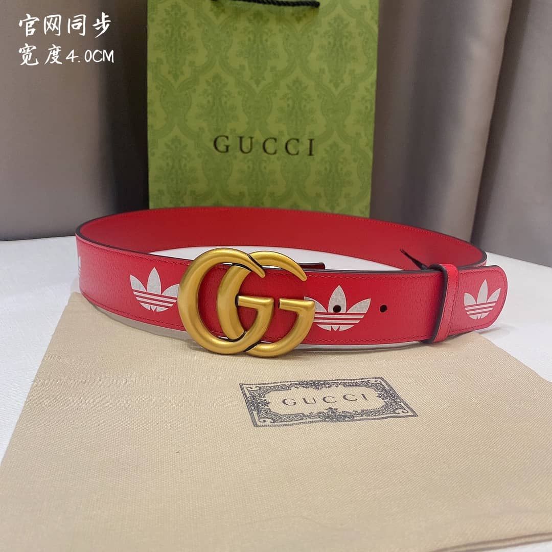 Gucci X Adidas GG Marmont Belt Red